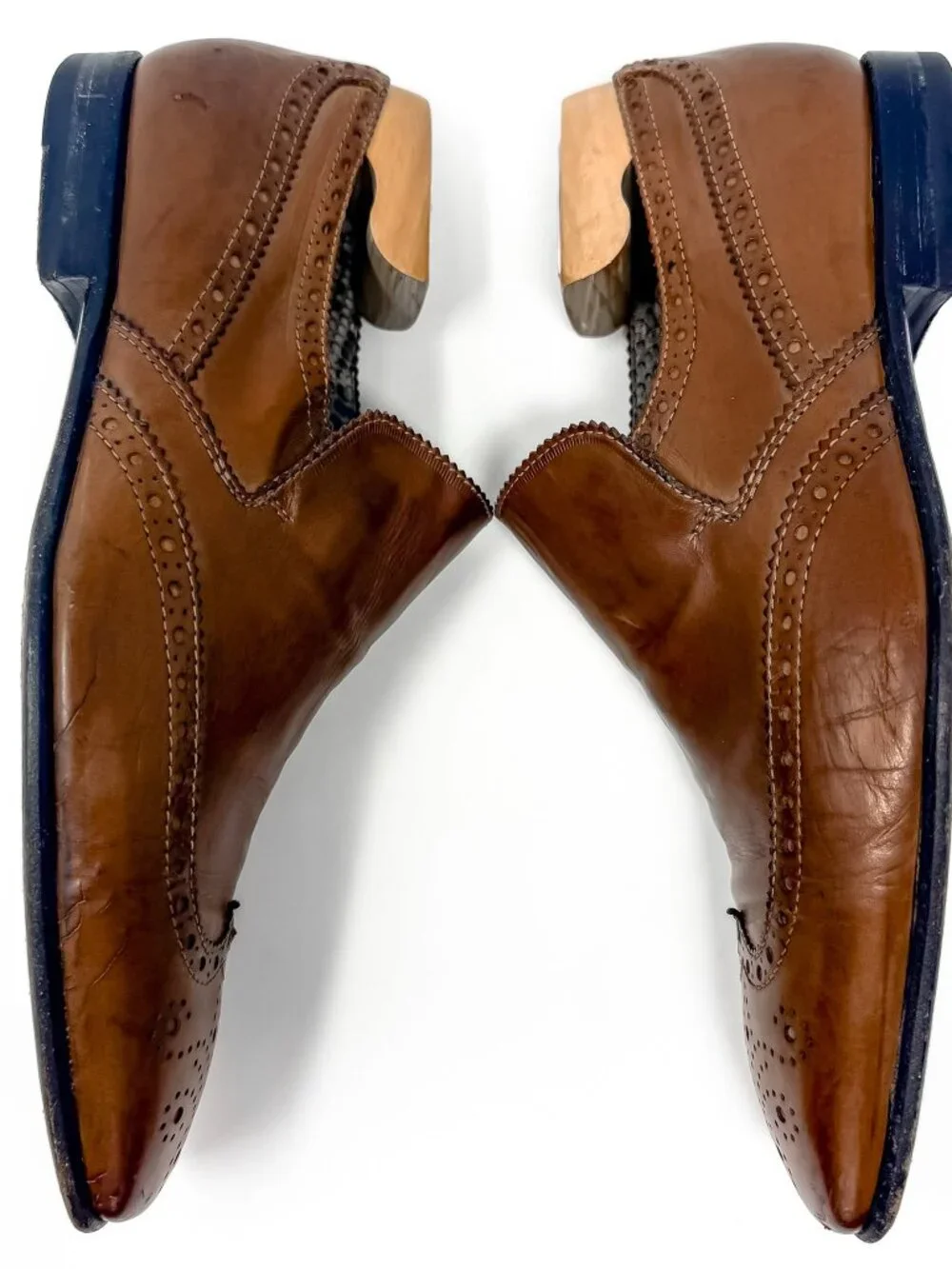 Patrick Cox Adrian Brown Brogue Leather Loafers Men's UK 6 US 7 Vintage Italian